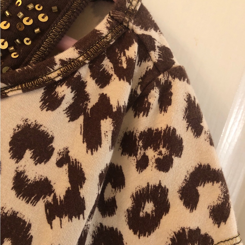 Limited Too Vintage Leopard Sequin/Rhinestone Top - Picture 4 of 5